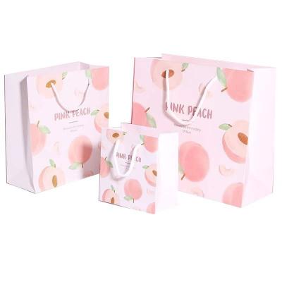 China Pink Recyclable INS Paper Bag Delicate and Beautiful Girl's Favorite Gift Bag for sale