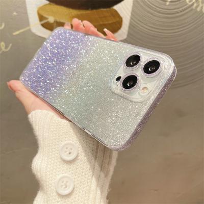 China Shockproof For Apple 13pro Transparent Starry Net Celebrity Anti-fall 12 Female Glitter Powder iPhone14promax Phone Case Luxury for sale