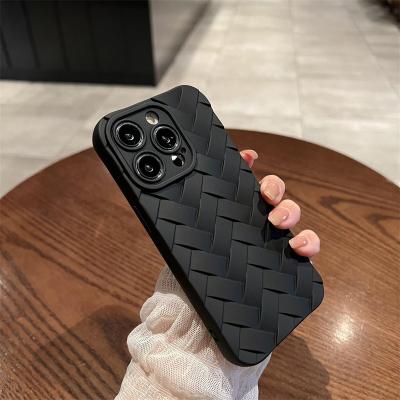 China Shockproof For Apple 13pro Grain iPhone14promax Phone Case Apple 13pro Simple Creative Braided Silicone 11 Internet Celebrity Female 14 for sale