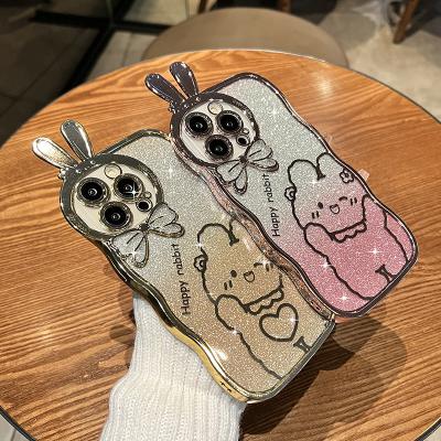 China Cute Women's Electroplating Transparent Anti-fall 12 Starry Apple 13pro Phone Case Sky Rabbit iPhone14promax 11 Women's Shockproof for sale