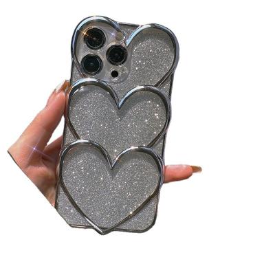 China Glitter Shockproof Plated Love For Apple Phone Case iPhone13promax 14promax Fashion To 14pro 12promax Pop 11 Luxury Case for sale