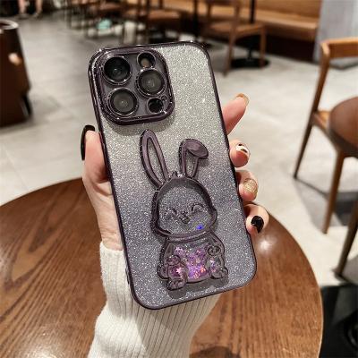 China Shockproof For Quicksand Sky Bunny iPhone14promax Phone Case 13pro Anti-fall 12 Net Celebrity 14 Female Liquid Starry Creative 11 Female for sale