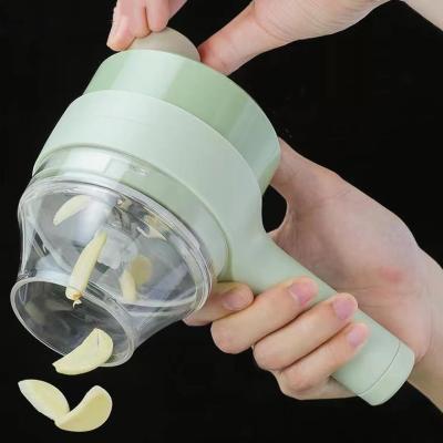 China Viable 4 in 1 Kitchen Accessories Instrument Fruit Vegetable Onion Sausage Slicer Sausage Slicer Tomato Food Processor Blender Cleaver for sale