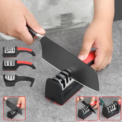 China Professional Disposable 4 Stage Knife Sharpener 3 Rod Adjust Difficulty Angle Knife Sharpener for sale