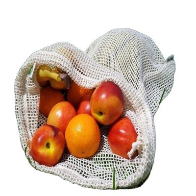 China 100% Organic Eco-friendly Reusable Cotton Mesh Product Washable Bags Reusable For Grocery Cotton Mesh Bag for sale