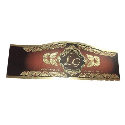 China Shiny Gold Foil Custom Printing Silver Die Cut Label Self Adhesive Paper Sticker For Cigar Shiny Gold Foil Embossment for sale