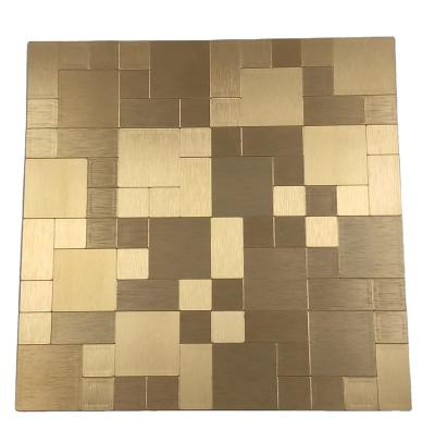 China 2022 Chinese style limited time price gold nugget pvc mosaic noble peel and paste mosaic tile self adhesive smooth aluminum outdoor kitchen for sale