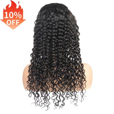 China 36 inch 4x4 deepwave hd lace wig custom deep wave curly taggs taggs tags logo deep wave curly cuticle lined raw virgin hair seller for sale