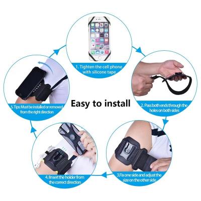 China Shockproof Rotatable With Pocket Sport Phone Holder Wristband Running Smartphone Armband for sale