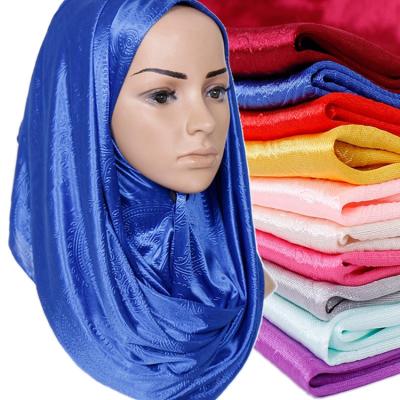 China New Design Cotton Plain Cotton Hijab Bandana Scarf Women Muslim Mercerized Pattern Paisley Hijab for sale