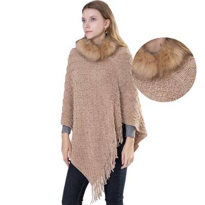 China Winter Acrylic Women Wool Lady Scarf Fur Poncho Coat Shawls Warm Woolen Scarves For Winter for sale