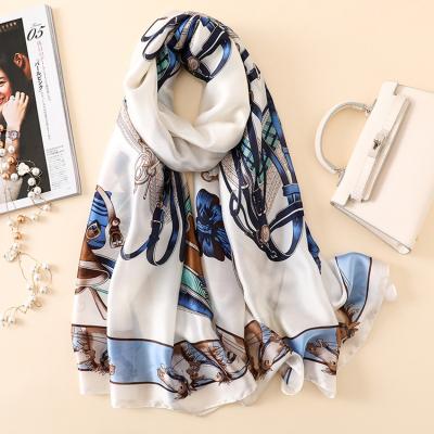 China Fashion 100% Silk Scarves Custom Printed Long Shawl and Silk Women Scarves NS059 for sale