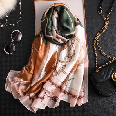 China Digital 100 Silk Scarf Printing Luxury Long Women's Silk Scarves Shawls NS040 for sale