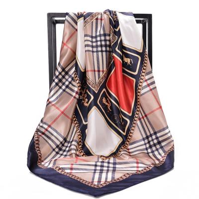 China Women Square Scarf Silk Polyester Satin Printing Square Scarf For Ladies From China Factory for sale