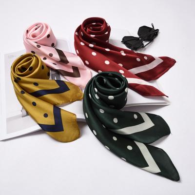 China Fashion Neck Scarf Hair Tie Square Silk Scarf Small Square Silk Scarves Ladies for sale