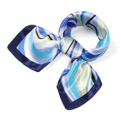 China Square Customize women digital silk scarf square print polyest satin crep scarf for airline stewardess for sale