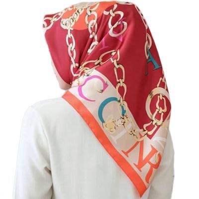 China Square Factory Custom Digital Print Square Hijab Lady Pure Silk Scarves For Women for sale