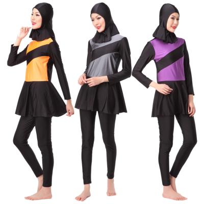 China Muslim Women Anti-UV Plus Size Beach Covered Swimwear Full Swimming Islamic Hijab Swimwear for sale