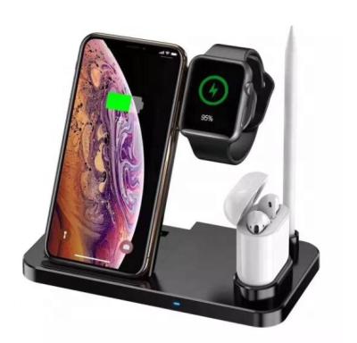 China Transfer Speed: > 70% Charging Radio Stand 4in1 Charger For Iphone Watch Airpods 4 in 1 Wireless QI Pen Phone Holder w30 Charger for sale