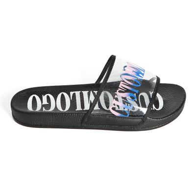 China Damping Factory Custom Ladies Slippers Slide-on LOGO New Fashion Women's Unisex Slide Slippers Custom Printed Slide Sandals for sale