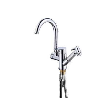 China Hot Selling Modern Kitchen Faucet Brass, With Spray Gun On Side, Modern Design for sale