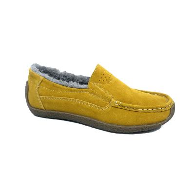 China Fashion Trend High Quality Popular Women's Yellow Color Slip On Breathable Flat Shoes Office Flat Shoes For Ladies for sale