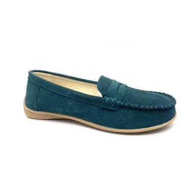 China Fashion Trend Factory Designer Ladies Direct Slip On Green Flat Shoes Green Casual Flats Shoes for sale