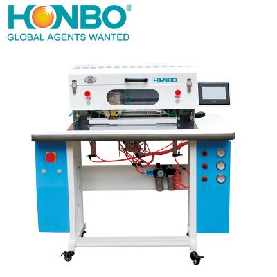 China HB-910 Automatic Clothing Zipper Plastic Window Dark Edging Machine Glue Folding Leather Folding Machine for sale