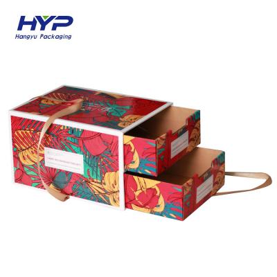 China Best Price Large Recyclable Double Layers High End Paper Recycled Fruit Wine Gift Packing Box for sale