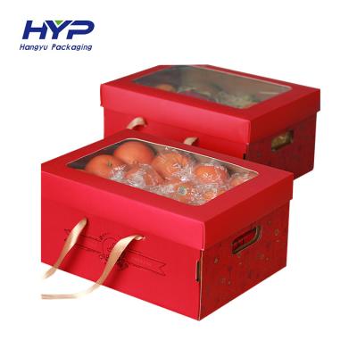 China Recyclable China Custom Kiwi Fruit Packaging Carton Box High Quality With Handle for sale