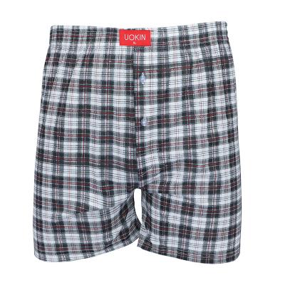 中国 Amazon's Popular Casual Men's Underwear Print Plaid Cool Comfortable Loose Woven Boxer For Men 販売のため