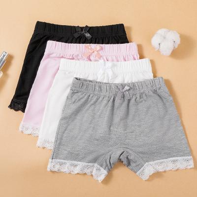 China Factory Direct Baby Girls Underpants Lovely Bow Comfortable Shorts Cotton Lace Legging Girls Safety Panties for Summer for sale