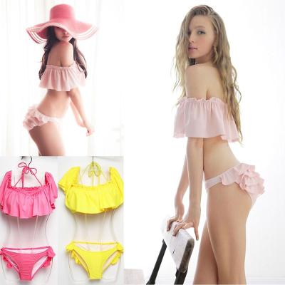 China New Fashion Design Women's Bathing Suits Spaghetti Strap Wrap Bikini Set Two Piece Swimsuits for sale