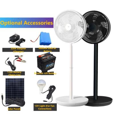 China New Design Plastic Stand Fan Solar Panel Rechargeable Charging Floor Oscillating Fan With Remote Control And Lightweight for sale