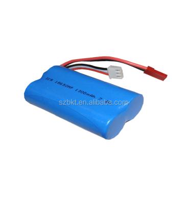 China 7.4v Airplane Aircraft Battery 1100mah 18500 Li-ion Battery 7.3v 1100mah Li-ion Battery Pack for sale