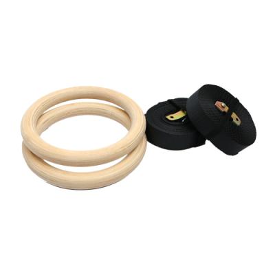 China Fitness Equipment App 2021 Premium High End Wooden Gym Rings Black Wooden Gymnastic Rings for sale