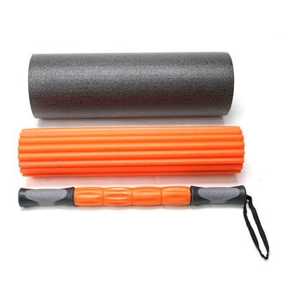 China Eco-friendly Material Sports Yoga Exercise Massage Stick 3 In 1 EPE Foam Roller Set For Yoga Training for sale