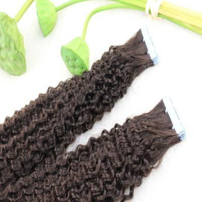 China Wholesale 100% Virgin Human Hair Curly Double Drawn Curly Tape Hair Extensions Remy Full Cuticle Human Natural Curly Hair Extensions for sale