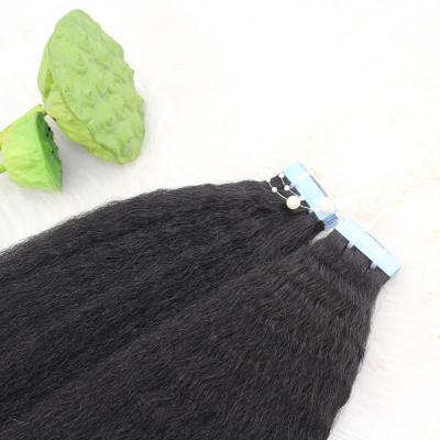 China Wholesale Virgin Kinky Curly Hair Extension Curly Cuticle Aligned Hair Extension Reinforced Tape In Hair for sale