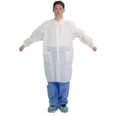 China Free Samples Anti-Static Lab Coats Whites Sms Disposable Non Woven Lab Coat for sale