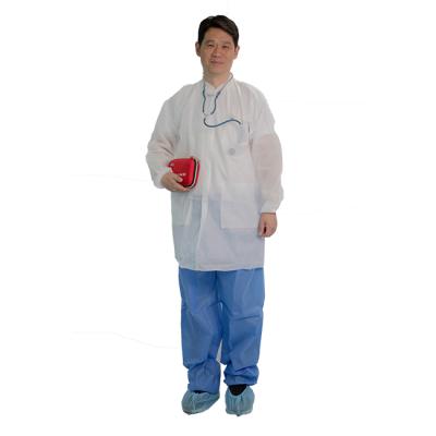 China Hot Selling Hospital Lab Medical White Coat With Knitted Cuffs And Collar For Hospital for sale