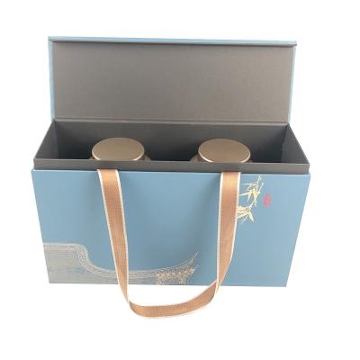 China Recycled Materials Box Custom Logo Cardboard Luxury Gift Box Set Large Magnetic Folding Gift Boxes With Ribbon for sale