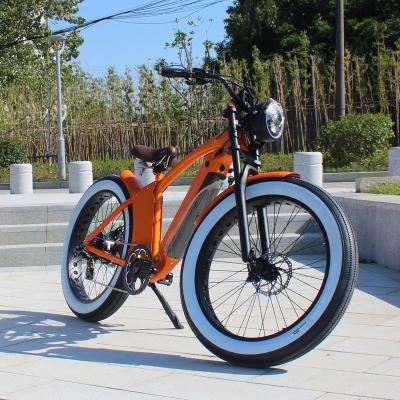 China New 1000W 17.5Ah electric bike fat tire model aluminum alloy 2022 bicicleta d'electrica beach cruiser electric bike fat tire for sale