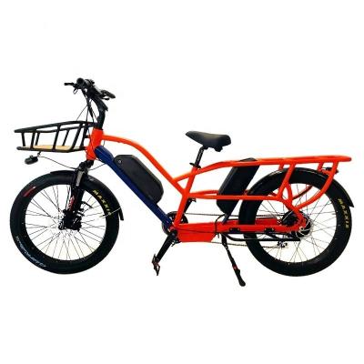 China New 2022 Aluminum Alloy Cargo Bike 48V 500W Model Electric Fat Bike Electric Bicycle With 2 31ah Batteries for sale