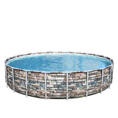 China Durable 56889 Large Size Metal Frame Piscina Swimming Pool Round Above Ground Pool for sale