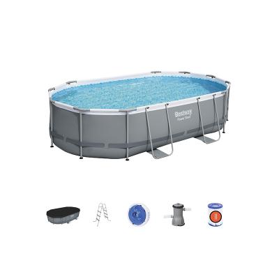 China 56448 10949L Rectangular Corrosion Resistant Metal Frames Above Ground Swimming Pool Oval for sale