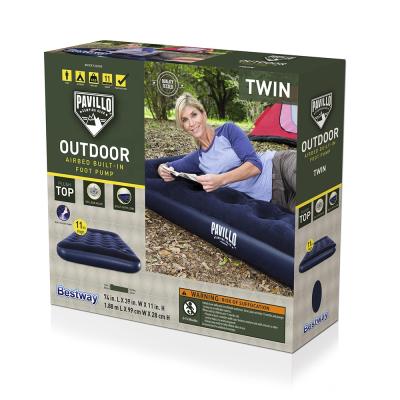 China Bestway Foldable Assembled Outdoor Single Inflatable Sleep Air Bed Mattress With Built-in Air Pump for sale