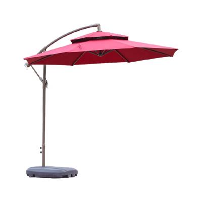 China Durable High Quality Hotel Outdoor Garden Parasol Double Top Iron Whotman Umbrella for sale