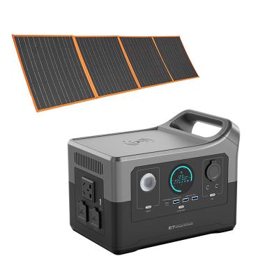 China Type C Wireless charging APP UPS 700W energy storage portable power station with inverter for home for sale