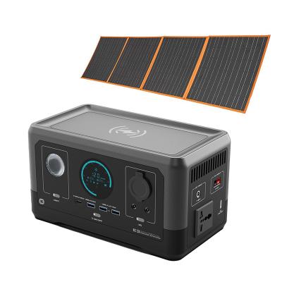 China Type C Wireless charging 3 charging method fast charge battery portable power station lifepo4 with solar panels for sale